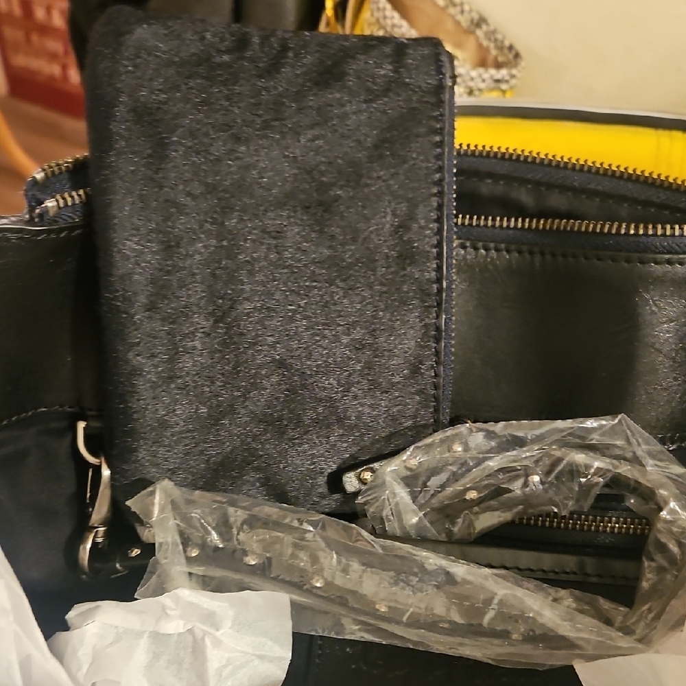 Foley + Corinna Elegant Black Pony Hair Tote Bag - Picture 9 of 10